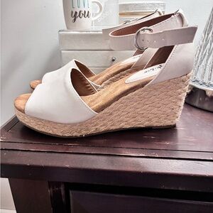 Style & Co. Cream Wedge Sandals